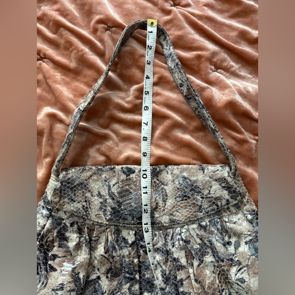 Hobo Handbag Python Floral Metallic Contemporary … - image 7